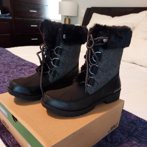 JBU Shoes - NIB JBU Northgate herringbone faux fur booties, women's size 8